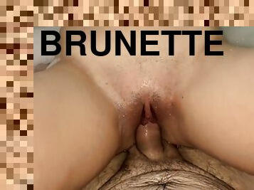 baignade, chatte-pussy, point-de-vue, douche, brunette, bite