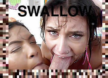 SWALLOWED Maya and Indica give oral satisfaction