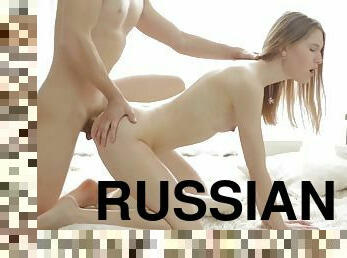 Slim Russian Blonde Riding Her Friends Thick Dick