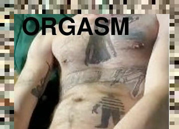 orgasme, kurus, kotor, seorang-diri, biseksual, putih, tato