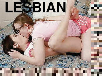 כוס-pussy, לסבית-lesbian, נשיקות, מכללה, אמריקאי, תחת-butt
