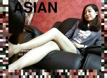 asiatisk, storatuttar, fötter, rumpa-butt, fetisch, sittande-på-ansikte
