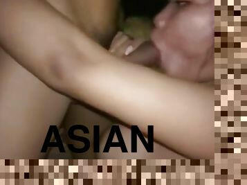 asian, payu-dara-besar, dubur, menghisap-zakar, remaja, creampie