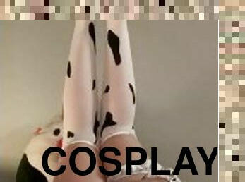 Cosplay anime waifu stretching pussy for onlyfans video