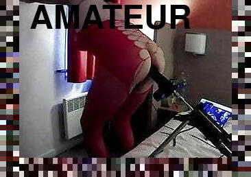 transvestit, amatør, anal, moden, fransk, strømper, undertøj, webcam, maskiner, solo