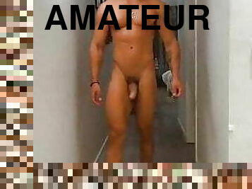 masturbation, amateur, énorme-bite, gay, brésil, musclé, taquinerie