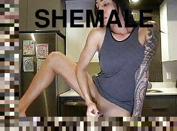 Hot Shemale Post Gym Cumshot By -SiNNE-