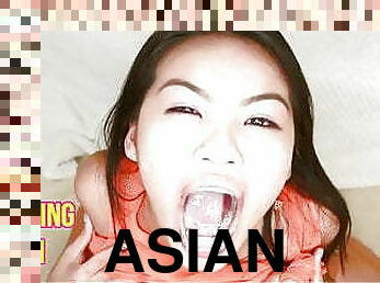 azijski, snimci, međurasno, porno-zvijezde, kompilacija, gutanje, lice, kamera-cum