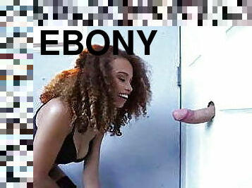 Ebony goddess Cecilia Lion banged after glory hole blowjob