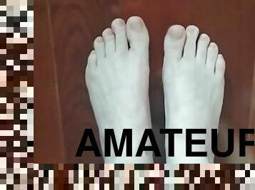 amateur, interracial, pieds, fétiche, blanc, orteils