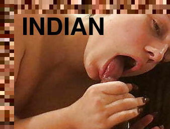 blowjob, cumshot, handjob, massasje, indian-jenter, svelging, cum, hvit, pikk, suging