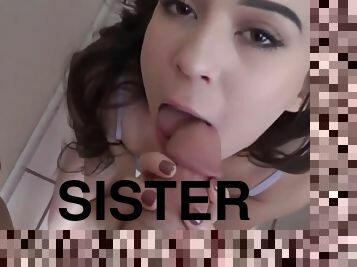 Good morning! Beautiful brunette sister seduces her brother and offers him a good blowjob. He fucks this bitch hard until his mother came home from...