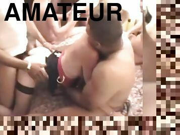 femme, amateur, anal, énorme-bite, interracial, gangbang, cognage, hôtel