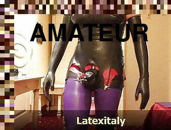 masturbation, amateur, énorme-bite, gay, branlette, italien, latex