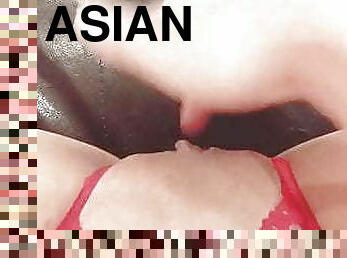 asiatisk, masturbation, fitta-pussy, japansk, pov