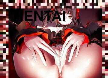 masturbación, hentai, 3d