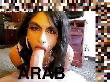 Femme &amp; Fit Arab TS Gives HOT Blowjob - Sissy Crossdresser 