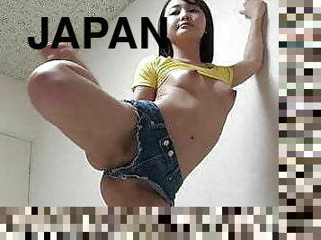 Slender Japanese Girl Changed into a Tight Swimsuit
