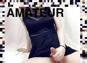 masturbation, shemale, amatör, gigantisk-kuk, juckande, ung18, sprut, ensam