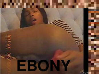 Sexy Ebony Tranny Pleasures Herself with a Dildo 