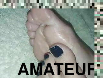 amateur, pieds, fétiche, branlette-avec-les-pieds