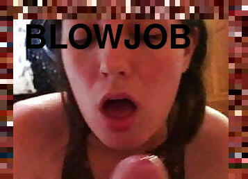18 Year Old Girlfriend Gives Sensual Blowjob And Swallows