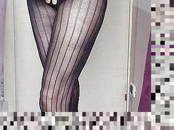 striped pantyhose