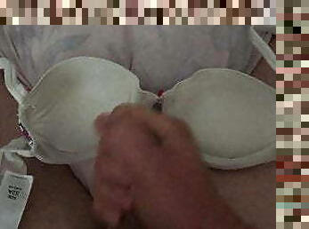 Wanking into my wifes 32a bra cups