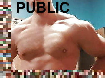 bañando, al-aire-libre, público, amateur, gay, familia, ducha, musculada, gimnasio