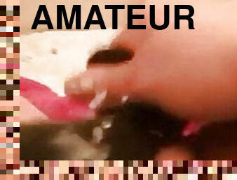 masturbation, amateur, belle-femme-ronde, gode, humide, juteuse