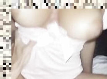 payudara-besar, orgasme, sayang, cumshot-keluarnya-sperma, penis-besar, remaja, latina, pasangan, cantik, menunggangi