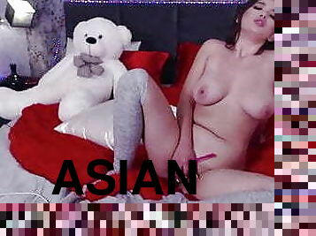 asiatique, gros-nichons, orgasme, amateur, mature