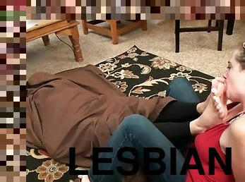 Sleepy blonde worshipped by lesbian friend FW