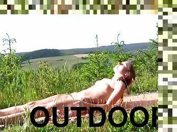 nudist, im-freien, öffentliche, dilettant, kam, voyeur