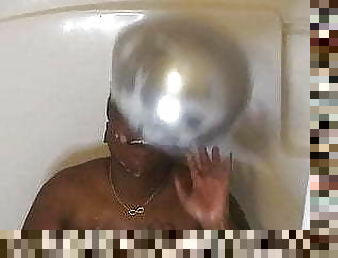 ebony Couple Balloons and bubbles play 