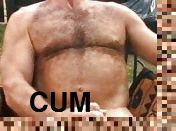 papa, masturbation, ejaculation-sur-le-corps, gay, secousses, ejaculation, pappounet, ours