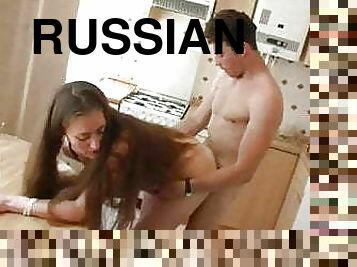 Russian mom seduced   son in kitchen