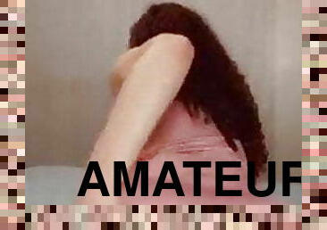 cul, transsexuelle, amateur, énorme-bite, solo