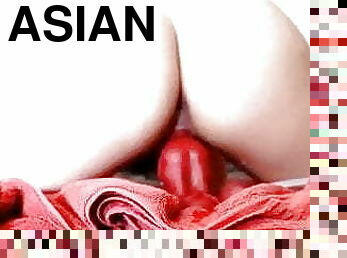 asiatique, masturbation, orgasme, amateur, jouet, ejaculation-interne, salope, ejaculation, gode