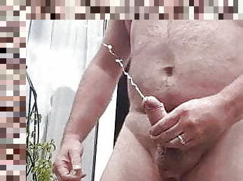 papa, masturbation, en-plein-air, public, gay, plage, ejaculation, pappounet, jardin, ours