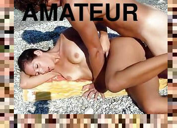 nudisti, pubblici, amatoriali, tedesche, videocamera, spiaggia, voyeur