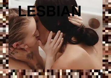 רחצה, אורגזמה, חתיכות, מציצה, הובנה, לסבית-lesbian, שחור, זוג, חברה, מקלחת