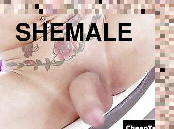 asiatique, énorme, masturbation, transsexuelle, anal, énorme-bite, travesti, thaï, bite