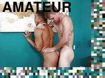 maigre, amateur, énorme-bite, interracial, gay, couple, ejaculation, américaine, bout-a-bout