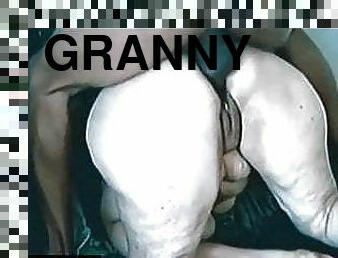 perä, takaapäin, isoäiti, valtava, neidot, vanha, ruikkiminen, amatööri, kypsä, isoäiti-granny