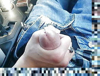 masturbation, en-plein-air, public, maigre, amateur, énorme-bite, gay, branlette, couple, voiture