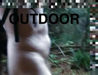 walking naked through the bush outdoors