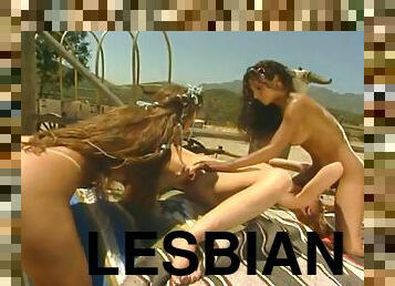 mastubasi, lesbian-lesbian, mainan, pantai, permainan-jari