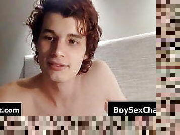 amatir, homo, berambut-merah, webcam