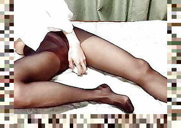 Pantyhose in dick